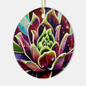 Succulent kerstkeramische cirkelvormgeving keramisch ornament (Links)