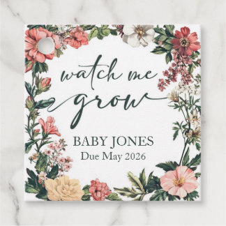 Succulent Kijk me groeien Baby shower gunst Label