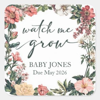 Succulent Kijk me groeien Baby shower gunst Label