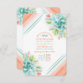 Succulent mariage vert orangé RSVP (Devant / Derrière)