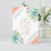 Succulent mariage vert orangé RSVP (Debout devant)