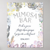 Succulent Mimosa Bar Sign Poster (Voorkant)
