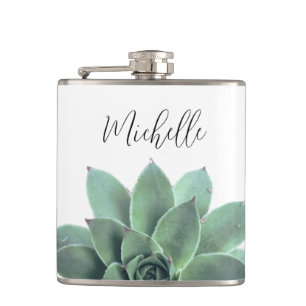 Succulent Monogram woestijnCactus Green Botanical Heupfles