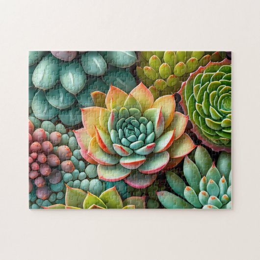 Succulent Motif Easy Cerveau Art Puzzles Photo Puz (Horizontal)