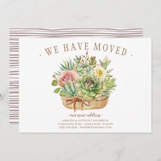 Succulent Moving Announge Kaart (Voorkant / Achterkant)