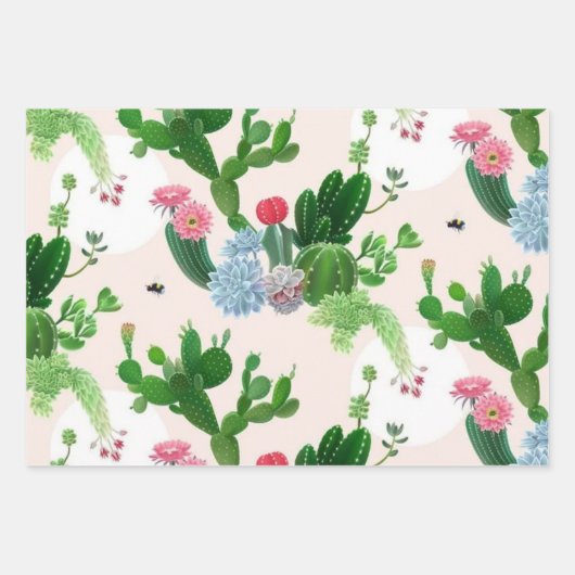 Succulent Oasis Wrapping Paper Sheets (Voorkant 3)