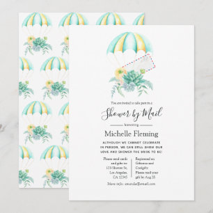 Succulent Parachute Bridal of Baby shower per post Kaart