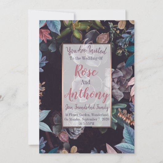 Succulent patroon kaart (Voorkant)