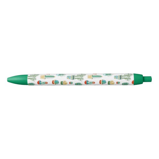 Succulent Patroon Zwarte Inkt Pen (Voorkant)
