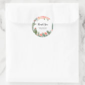 Succulent Peach Waterverf Dank u Sticker (Tas)