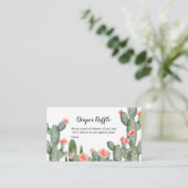 Succulent Peach Waterverf Luier Raffle Informatiekaartje (Staand voorkant)