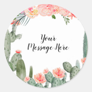 Succulent Peach Waterverf Message Sticker