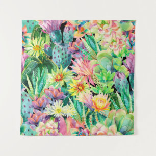 Succulent plant en cactus tuinpatroon wandkleed