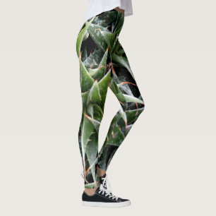 Succulent Plant Groene Foto Leggings, M Leggings