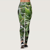 Succulent Plant Groene Foto Leggings, M Leggings (Achterkant)
