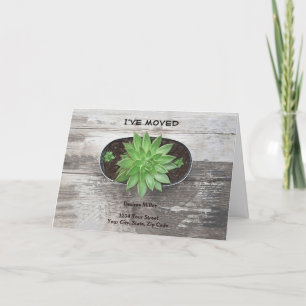 Succulent Plant ik heb Nieuw Adres bewogen Aankondiging