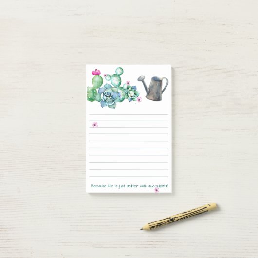 Succulent Post-it Note Pad (Op bureau)