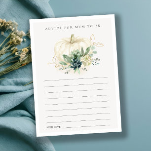 Succulent Pumpkin Advice Mum om Baby shower te zij Informatiekaartje