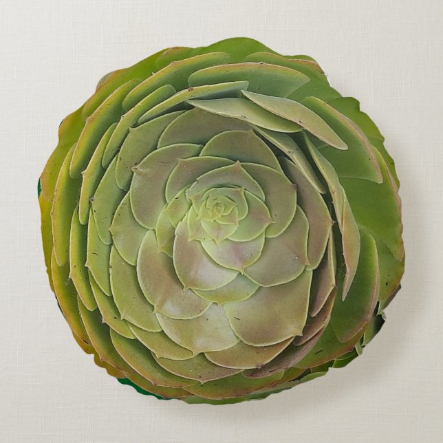 Succulent Rose Shape Rond Kussen (Achterkant)