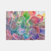 Succulent Ruffled Echeveria Fleece Blanket (Voorkant (Horizontaal))