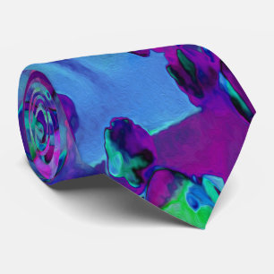 Succulent Sedum Flowers in Blauwgroen, magenta en  Stropdas