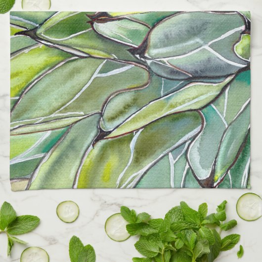 Succulent Serviette De Cuisine Agave (Plié)