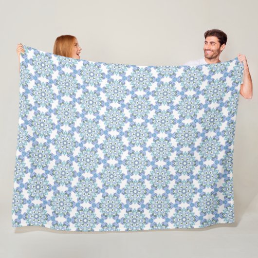 Succulent Snowflakes Fleece Deken (In situ)