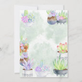 Succulent Soiree : Invitation Chic Anniversaire (Dos)