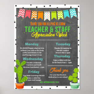 Succulent Teacher Appreciation Week Route Poster