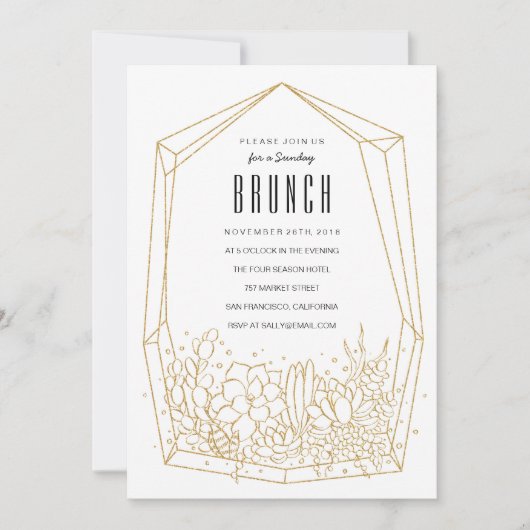 Succulent Terrarium Brunch / Invitation de fête (Devant)