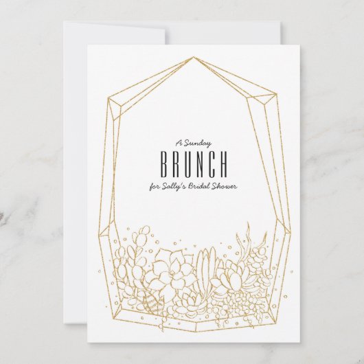 Succulent Terrarium Brunch/partijuitnodiging Kaart (Achterkant)