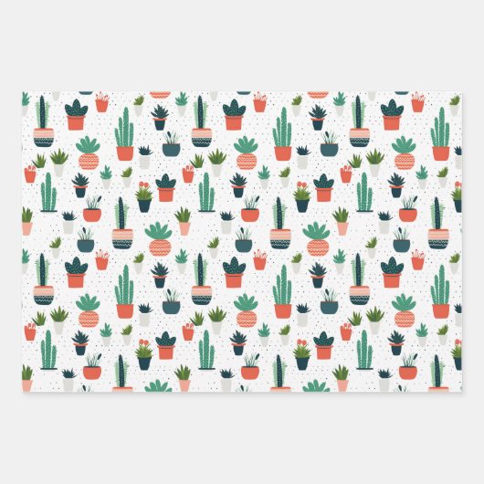 Succulent Trio Wrapping Paper Set (Voorkant 3)
