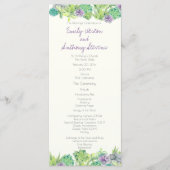 Succulent Tuin Huwelijksprogramma Programma (Voorkant)