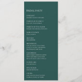 Succulent verdure vert foncé Programme de mariage (Dos)