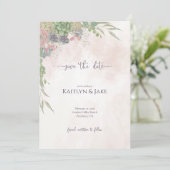 Succulent Vert et Blush Carte de Sauvegarde de Dat (Debout devant)