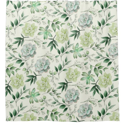Succulent Vert Feuille Douche rideau (Devant)
