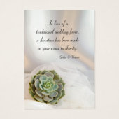 Succulent vert sur blanc Mariage Charité favorise (Devant)