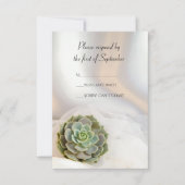 Succulent vert sur mariage blanc Réponse RSVP (Devant)