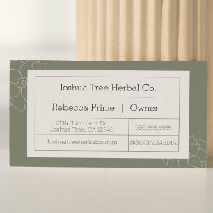 Succulent Visitekaartje Apothecaire stijl