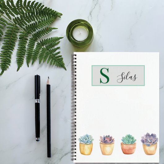 Succulent Watercolor Spiral Notebook Notitieboek
