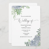 Succulent Waterverf Botanical Wedding Invitation. Kaart (Voorkant / Achterkant)