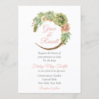 Succulent Wedding Kaart