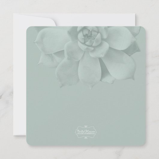 Succulent Wedding Rehearsal Dinner Kaart (Achterkant)