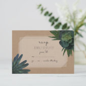 Succulent Wedding RSVP Kaartje (Staand voorkant)