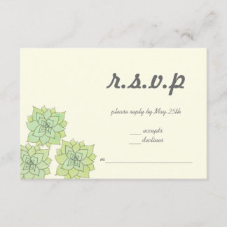 Succulent Wedding RSVP Kaartje