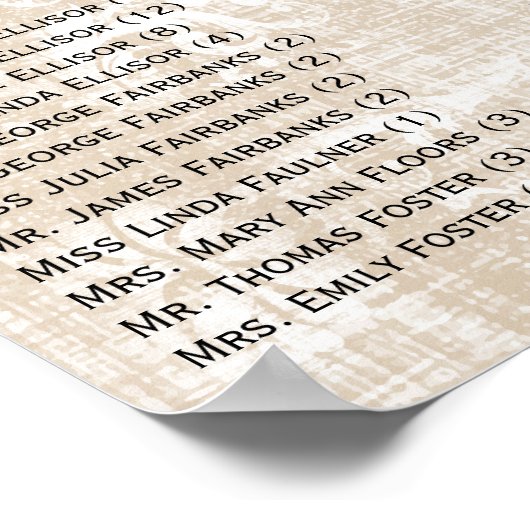 Succulent Wedding Seating Chart Poster (Hoek)