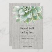 Succulent Wedding Uitnodiging (Voorkant / Achterkant)