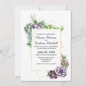 Succulent woestijn Botanical Wedding Invitation Kaart (Voorkant)