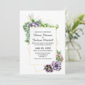 Succulent woestijn Botanical Wedding Invitation Kaart (Staand voorkant)