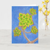 Succulente 1 kaart (Gele Bloem)